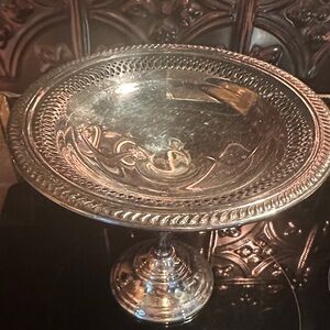 Ornate Silver Pedestal Bowl